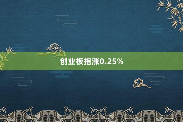 创业板指涨0.25%
